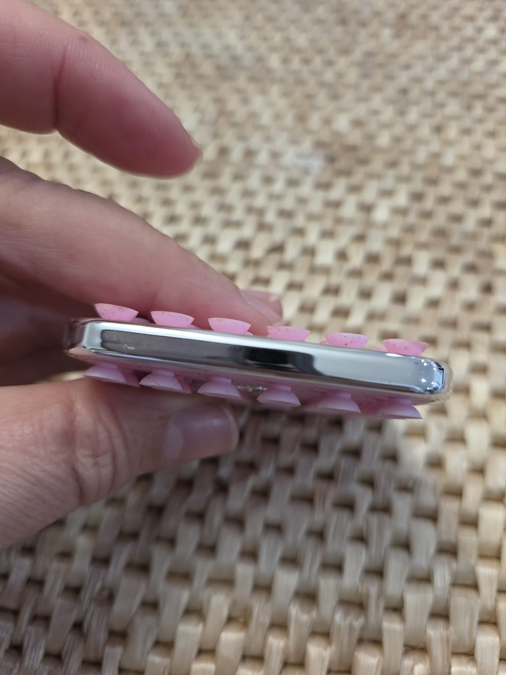 Dior Pink Textured Compact with Silver Logo - Picture 3 of 3